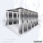 8' x 10' bolt together security shelter by Elephant Safe Rooms with plate steel safe room doors